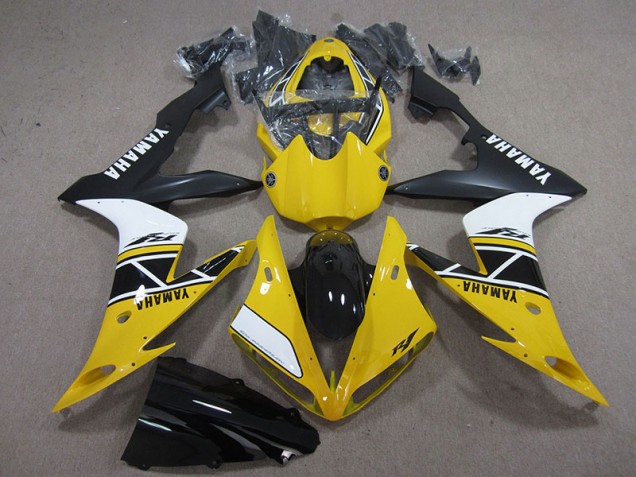 2004-2006 Yellow White Black Yamaha YZF R1 Replacement Motorcycle Fairings UK 2004-2006 Yellow White Black Yamaha YZF R1 Replacement Motorcycle Fairings UK