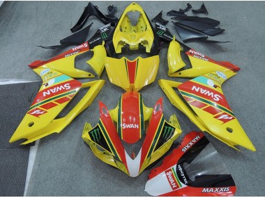 2007-2008 Yellow Red Swan Yamaha YZF R1 Moto Fairings UK