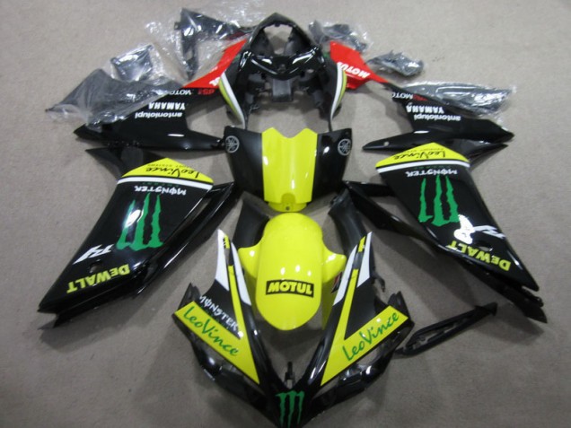 2007-2008 Black Yellow Motul Leovince Yamaha YZF R1 Motorcycle Fairings Kit UK 2007-2008 Black Yellow Motul Leovince Yamaha YZF R1 Motorcycle Fairings Kit UK