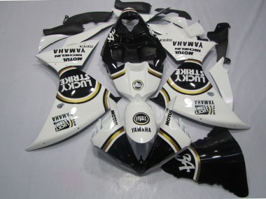 2009-2011 Black White Lucky Strike Yamaha YZF R1 Motorcycle Fairings Kits UK