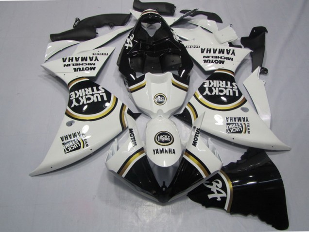 2009-2011 Black White Lucky Strike Yamaha YZF R1 Motorcycle Fairings Kits UK 2009-2011 Black White Lucky Strike Yamaha YZF R1 Motorcycle Fairings Kits UK
