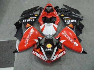 2009-2011 Black White Santander Red Yamaha YZF R1 Motorcycle Fairing Kits UK
