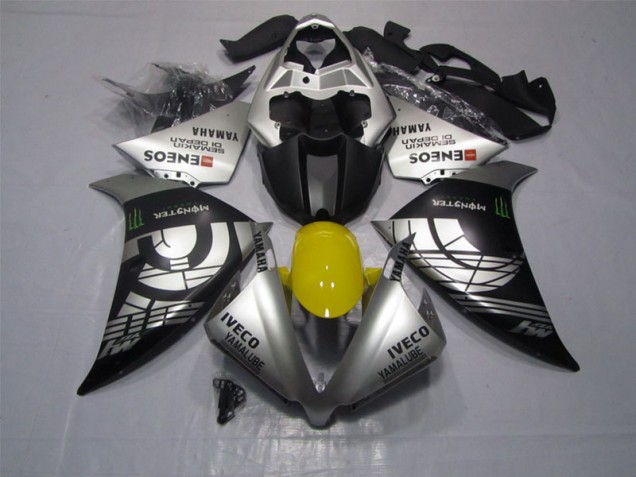 2012-2014 Black Silver Iveco Yamalube Monster Yamaha YZF R1 Motor Bike Fairings UK 2012-2014 Black Silver Iveco Yamalube Monster Yamaha YZF R1 Motor Bike Fairings UK