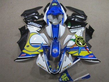 2012-2014 Blue White Yellow 46 Yamaha YZF R1 Motorcycle Replacement Fairings UK