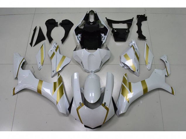 2015-2019 White with Gold Decal Yamaha YZF R1 Motor Fairings UK 2015-2019 White with Gold Decal Yamaha YZF R1 Motor Fairings UK