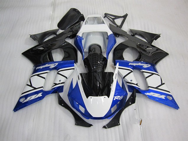 1998-2002 Blue White Black Yamaha YZF R6 Motorbike Fairings UK 1998-2002 Blue White Black Yamaha YZF R6 Motorbike Fairings UK