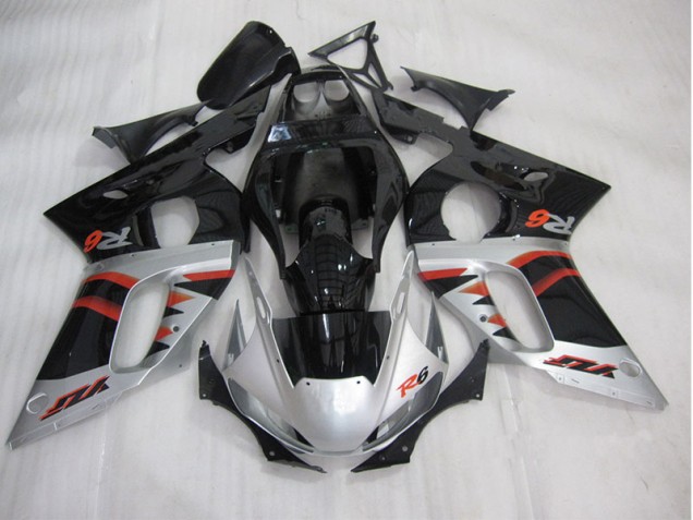 1998-2002 Black Silver Yamaha YZF R6 Motorcycle Fairing Kit UK 1998-2002 Black Silver Yamaha YZF R6 Motorcycle Fairing Kit UK