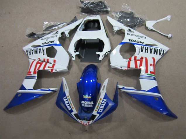 2003-2005 White Blue Motul Fiat Yamaha YZF R6 Motorcycle Fairings Kits UK 2003-2005 White Blue Motul Fiat Yamaha YZF R6 Motorcycle Fairings Kits UK