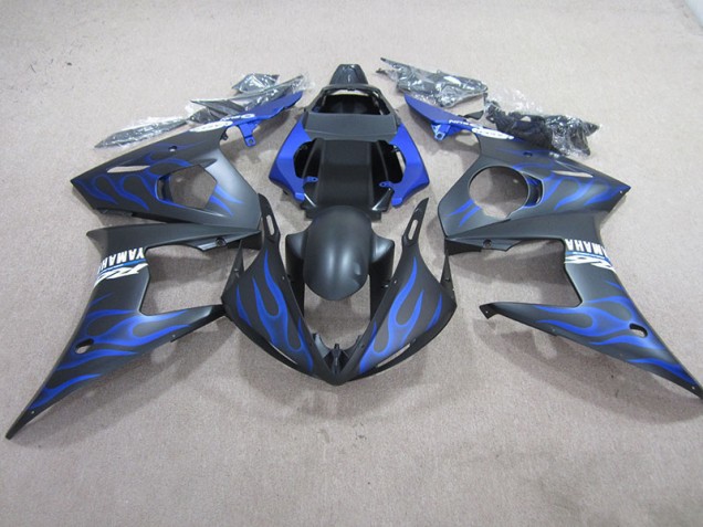 2003-2005 Black Blue Flame Yamaha YZF R6 Moto Fairings UK
