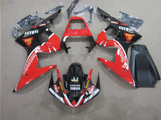 2003-2005 Red Black Santander Yamaha YZF R6 Motorcycle Replacement Fairings UK 2003-2005 Red Black Santander Yamaha YZF R6 Motorcycle Replacement Fairings UK