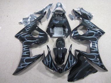 2003-2005 Black with Flame Yamaha YZF R6 Motorcyle Fairings UK