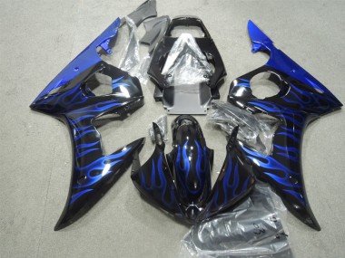 2003-2005 Black Blue Flame Yamaha YZF R6 Bike Fairings UK