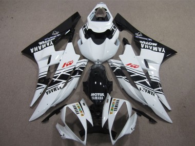 2006-2007 Black White Motul Yamaha YZF R6 Bike Fairings UK
