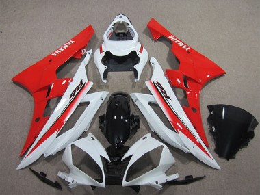 2006-2007 White Black Red Yamaha YZF R6 Replacement Motorcycle Fairings UK