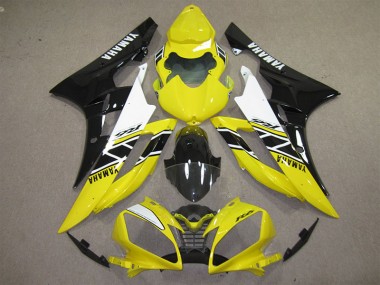 2006-2007 Yellow Black Decal Yamaha YZF R6 Motorcycle Fairings Kits UK
