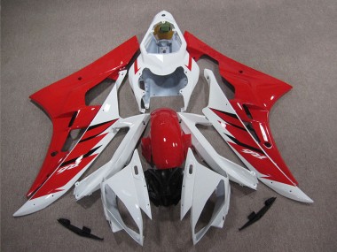 2006-2007 Red White Yamaha YZF R6 Motorcycle Replacement Fairings UK