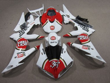 2008-2016 Red White Lucky Strike Yamaha YZF R6 Replacement Motorcycle Fairings UK